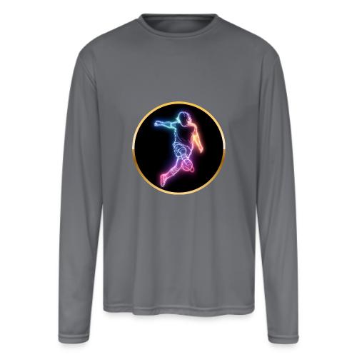 Soccer: Neon Goal Fusion - Men's Moisture Wicking Performance Long Sleeve T-Shirt