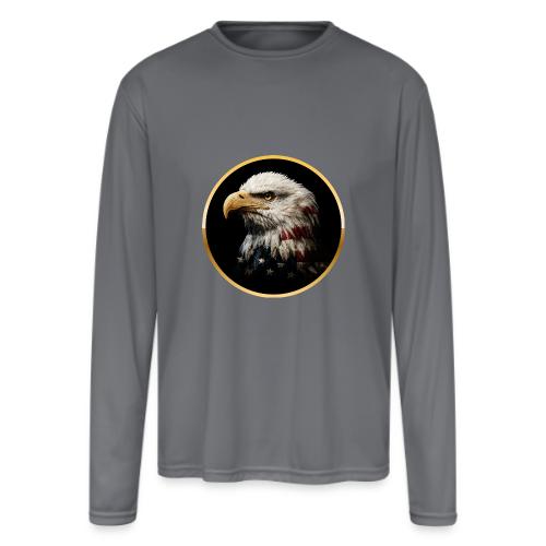 America: Golden Freedom Crest - Men's Moisture Wicking Performance Long Sleeve T-Shirt