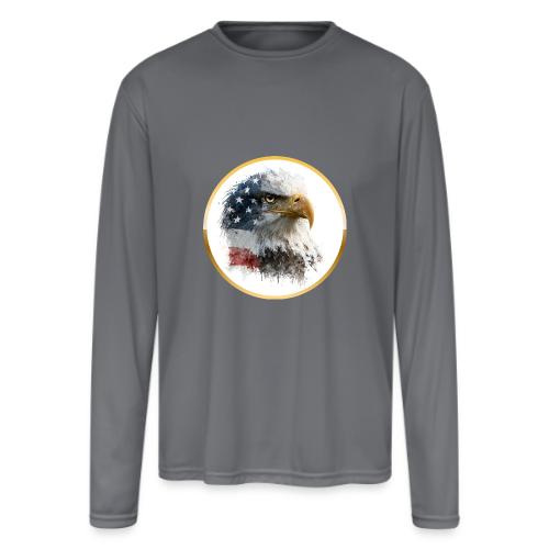 USA: Patriot Wing Emblem - Men's Moisture Wicking Performance Long Sleeve T-Shirt