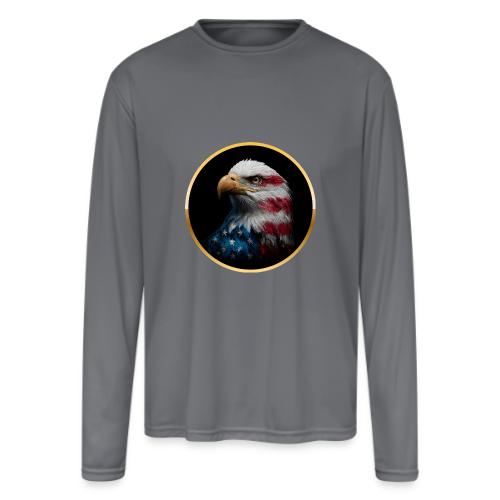 USA: Liberty Emblem - Men's Moisture Wicking Performance Long Sleeve T-Shirt