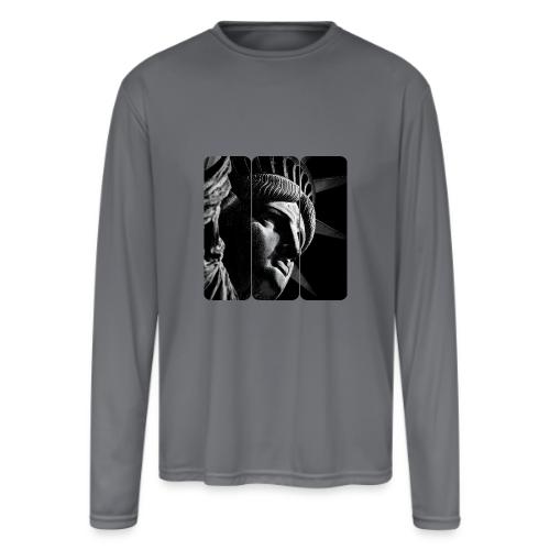 USA: Shadow of Liberty - Men's Moisture Wicking Performance Long Sleeve T-Shirt