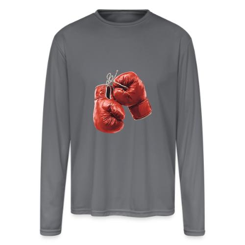 Boxing: Hanging Gloves Icon - Men's Moisture Wicking Performance Long Sleeve T-Shirt