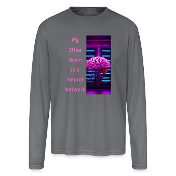 My Other Brain is a Neural network - Men's Moisture Wicking Performance Long Sleeve T-Shirt - gray - Front