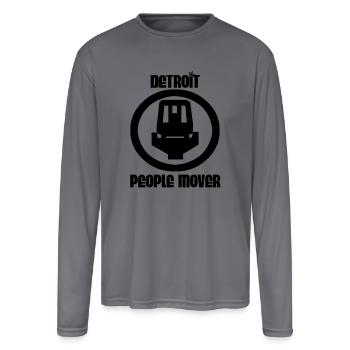 Detroit People Mover - Men's Moisture Wicking Performance Long Sleeve T-Shirt - gray - Front
