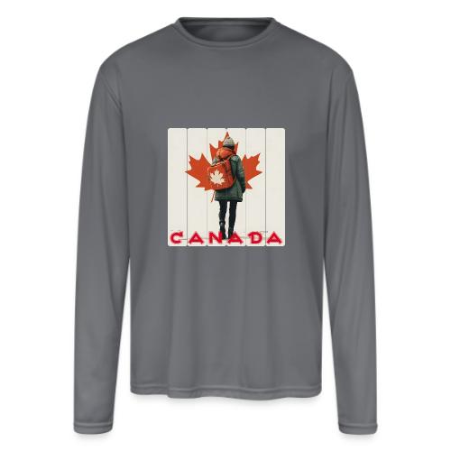 Canada: Proud Canadian Woman - Men's Moisture Wicking Performance Long Sleeve T-Shirt