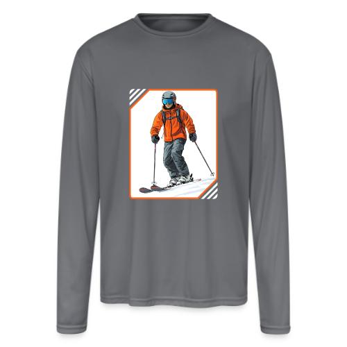 Skiing Thrill Ride - Men's Moisture Wicking Performance Long Sleeve T-Shirt