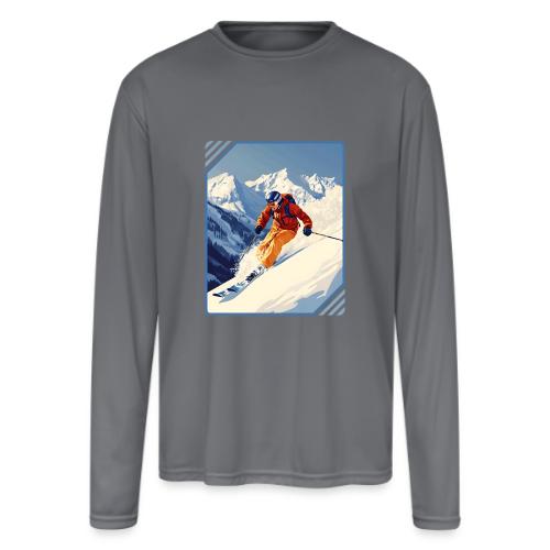 Mountain Skiing Vibes - Men's Moisture Wicking Performance Long Sleeve T-Shirt