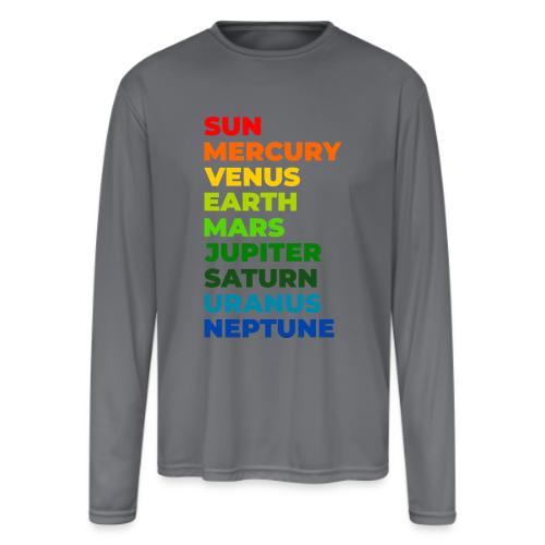 Color the solar system - Men's Moisture Wicking Performance Long Sleeve T-Shirt