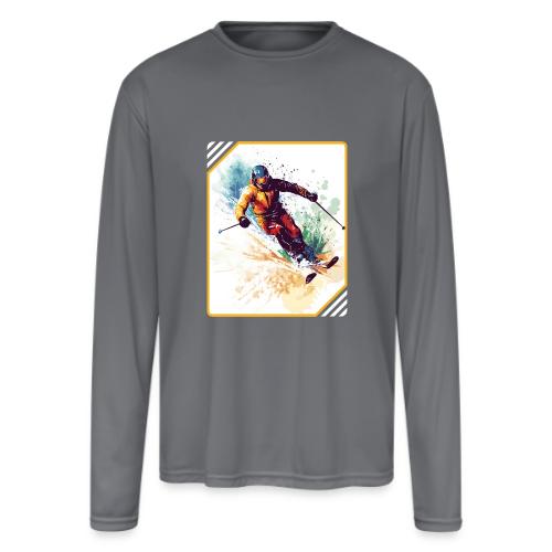 Winter Skiing Escape - Men's Moisture Wicking Performance Long Sleeve T-Shirt