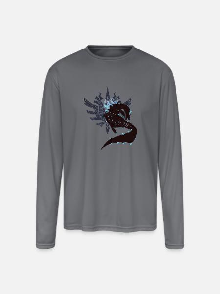 Abyssal Lagiacrus - Sunset Shores - Men's Moisture Wicking Performance Long Sleeve T-Shirt - gray