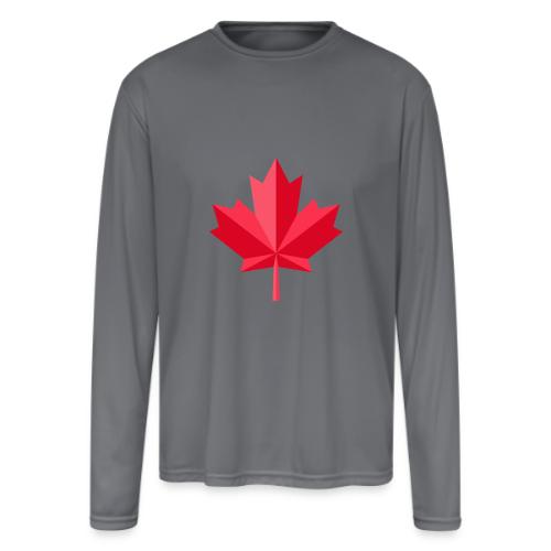 Canadian red maple leaf - Men's Moisture Wicking Performance Long Sleeve T-Shirt