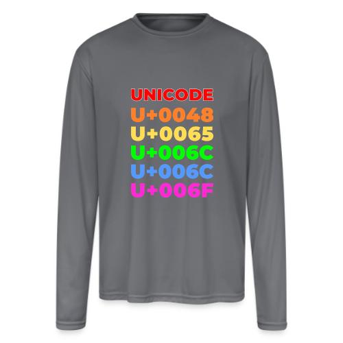 Hello, in unicode - Men's Moisture Wicking Performance Long Sleeve T-Shirt