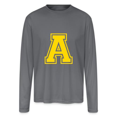 Letter A – Capital Athletic Alphabet Monogram - Men's Moisture Wicking Performance Long Sleeve T-Shirt