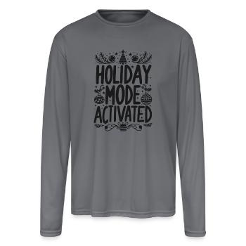 Holiday Mode Activated - Men's Moisture Wicking Performance Long Sleeve T-Shirt - gray - Front