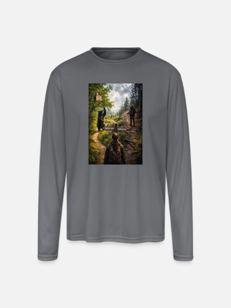 Choose the bear - Men's Moisture Wicking Performance Long Sleeve T-Shirt - gray