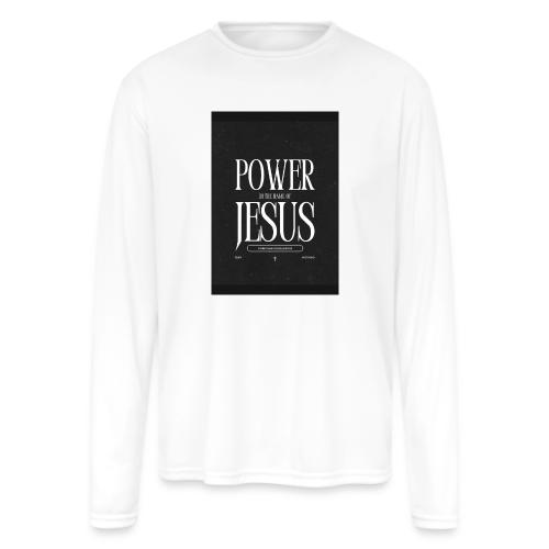 Jesus Power: Conquer Fearlessly - Men's Moisture Wicking Performance Long Sleeve T-Shirt