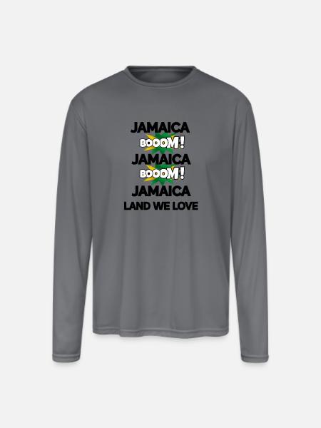 Jamaica Boom v2 - Men's Moisture Wicking Performance Long Sleeve T-Shirt - gray