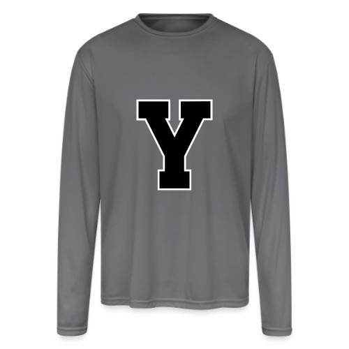Varsity Letter Y Collegiate Alphabet Art - Men's Moisture Wicking Performance Long Sleeve T-Shirt