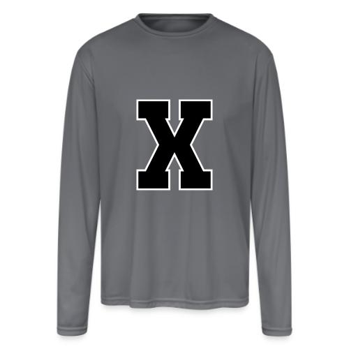 Varsity Letter X Athletic Monogram - Men's Moisture Wicking Performance Long Sleeve T-Shirt