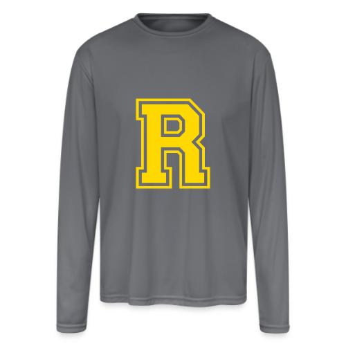 Letter R – Capital Athletic Alphabet Monogram - Men's Moisture Wicking Performance Long Sleeve T-Shirt