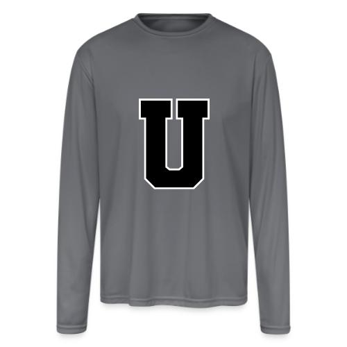 Varsity Letter U Collegiate Monogram - Men's Moisture Wicking Performance Long Sleeve T-Shirt