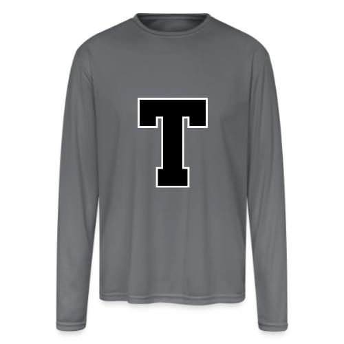 Varsity Letter T Athletic Font Design - Men's Moisture Wicking Performance Long Sleeve T-Shirt
