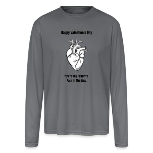 I'm Glad I Swiped Right T-Shirt | Funny Valentine - Men's Moisture Wicking Performance Long Sleeve T-Shirt