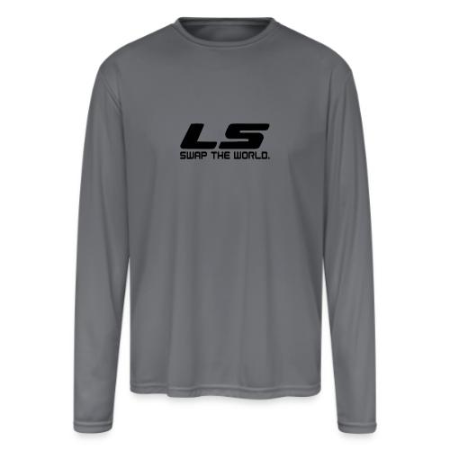LS Swap The WORLD (Back and Front) - Men's Moisture Wicking Performance Long Sleeve T-Shirt