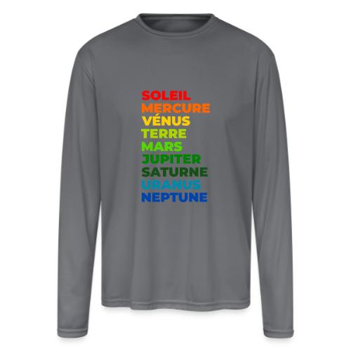 Solar System in Color - Men's Moisture Wicking Performance Long Sleeve T-Shirt