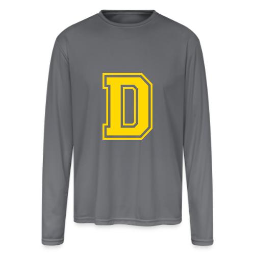 Letter D – Capital Athletic Alphabet Monogram - Men's Moisture Wicking Performance Long Sleeve T-Shirt