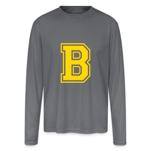 Letter B – Capital Athletic Alphabet Monogram - Men's Moisture Wicking Performance Long Sleeve T-Shirt
