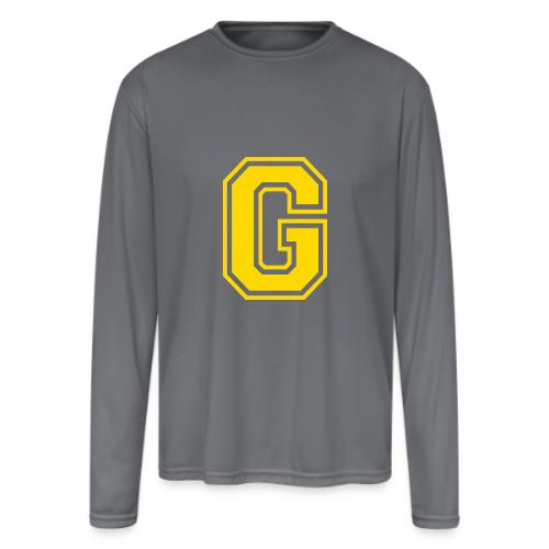 Letter G – Capital Athletic Alphabet Monogram - Men's Moisture Wicking Performance Long Sleeve T-Shirt