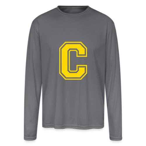 Letter C – Capital Athletic Alphabet Monogram - Men's Moisture Wicking Performance Long Sleeve T-Shirt