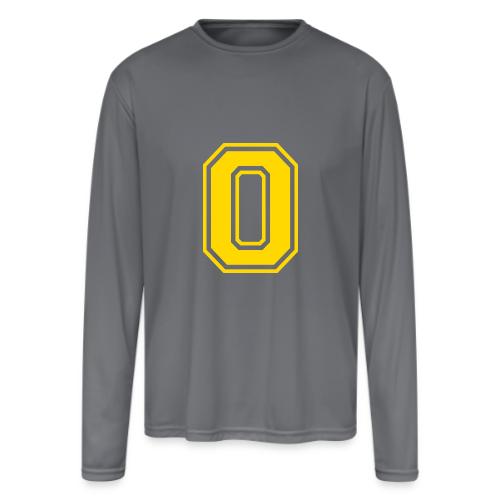 Letter O – Capital Athletic Alphabet Monogram - Men's Moisture Wicking Performance Long Sleeve T-Shirt