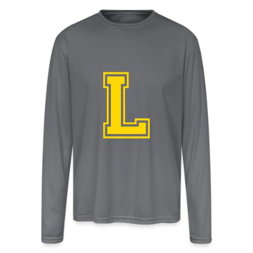Letter L – Capital Athletic Alphabet Monogram - Men's Moisture Wicking Performance Long Sleeve T-Shirt