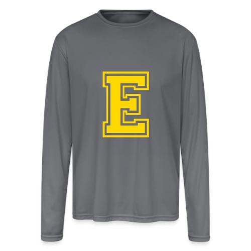 Letter E – Capital Athletic Alphabet Monogram - Men's Moisture Wicking Performance Long Sleeve T-Shirt