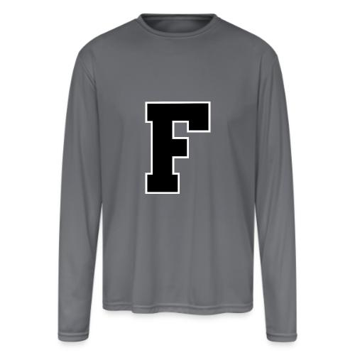 Varsity Letter F Athletic Monogram - Men's Moisture Wicking Performance Long Sleeve T-Shirt