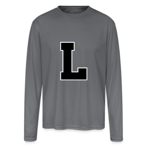 Varsity Letter L Athletic Monogram - Men's Moisture Wicking Performance Long Sleeve T-Shirt
