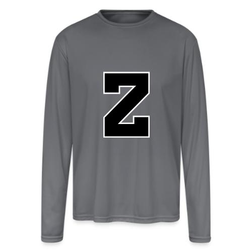 Varsity Letter Z Athletic Font Design - Men's Moisture Wicking Performance Long Sleeve T-Shirt