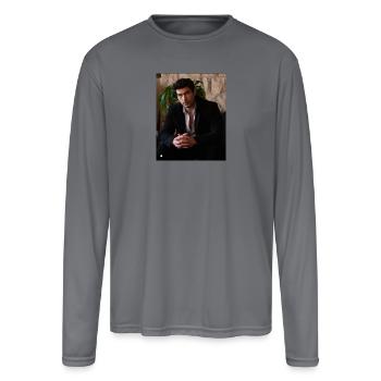 Nick Ritacco as James in Mated to my forbidden str - Men's Moisture Wicking Performance Long Sleeve T-Shirt - gray - Front
