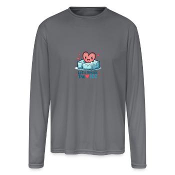 Let s Break the Ice - Men's Moisture Wicking Performance Long Sleeve T-Shirt - gray - Front