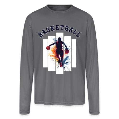 Basketball Never Stops - Men's Moisture Wicking Performance Long Sleeve T-Shirt