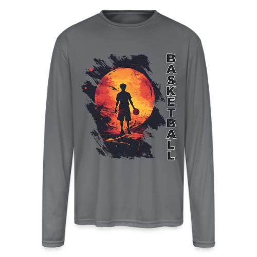 Basketball Blaze - Men's Moisture Wicking Performance Long Sleeve T-Shirt