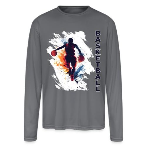 Basketball Hustle - Men's Moisture Wicking Performance Long Sleeve T-Shirt