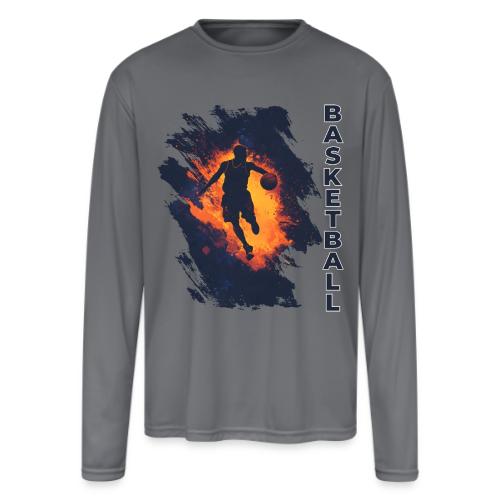 Basketball Focus - Men's Moisture Wicking Performance Long Sleeve T-Shirt