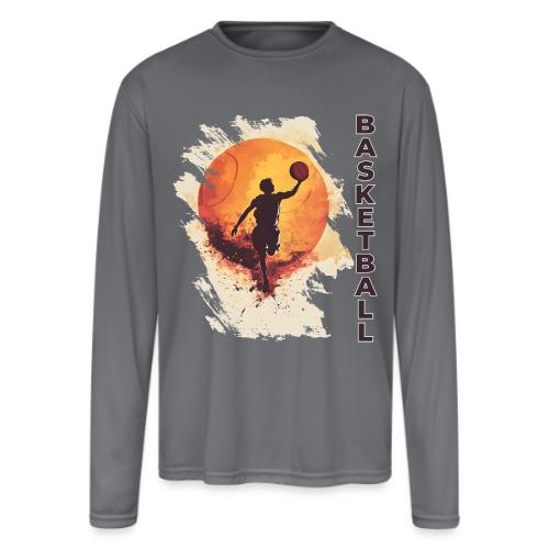 Basketball Stride - Men's Moisture Wicking Performance Long Sleeve T-Shirt