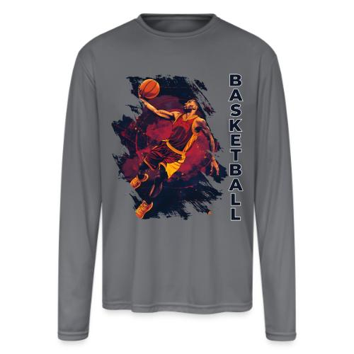 Basketball Charge - Men's Moisture Wicking Performance Long Sleeve T-Shirt