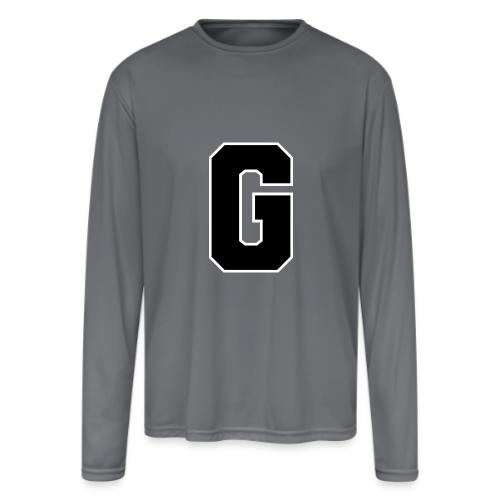 Varsity Letter G Collegiate Alphabet Art - Men's Moisture Wicking Performance Long Sleeve T-Shirt