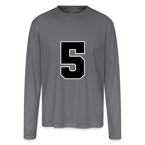 Varsity Number 5 Athletic Design - Men's Moisture Wicking Performance Long Sleeve T-Shirt