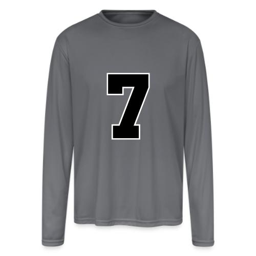 Varsity Number 7 Athletic Look - Men's Moisture Wicking Performance Long Sleeve T-Shirt
